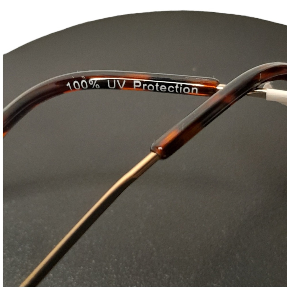 Gradient Round UV Protection Gold Frame Sunglasses - Picture 5 of 9